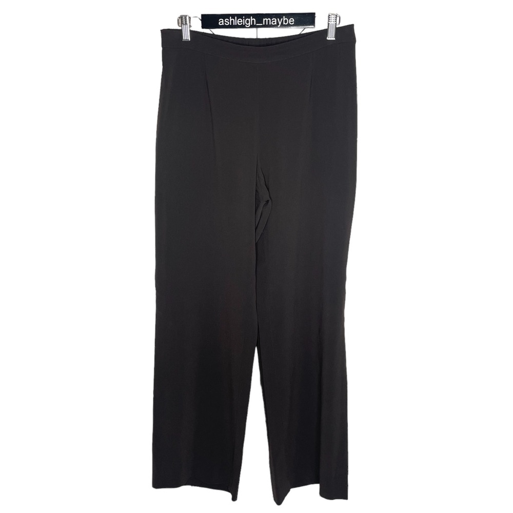 St. John | Collection Lightweight Wide Leg Pull On Pants Brown Size 12